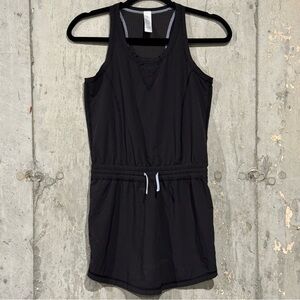 Ivivva Size 12 Black Ready Set Goal Dress Scoop Neck Drawstring Waist Racerback